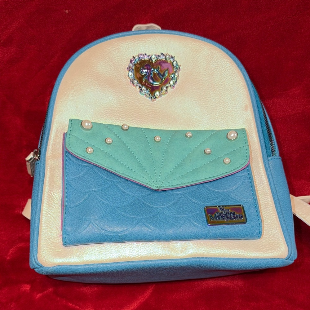 Little mermaid Blue and Cream Mini Backpack